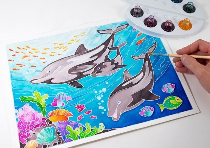 Zestaw do malowania Aquarellum SentoSphere Delfiny